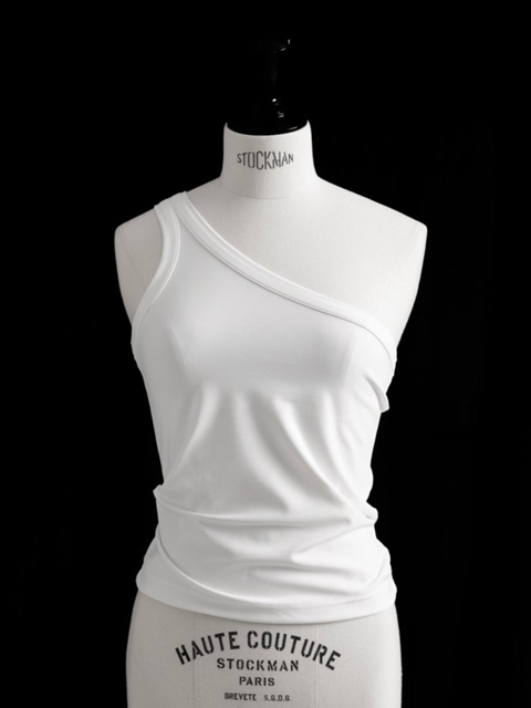 One Diagonal Line Shoulder Tank Top