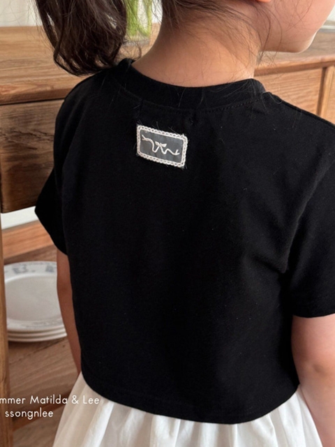 Minimal Embroidery Crop Tee