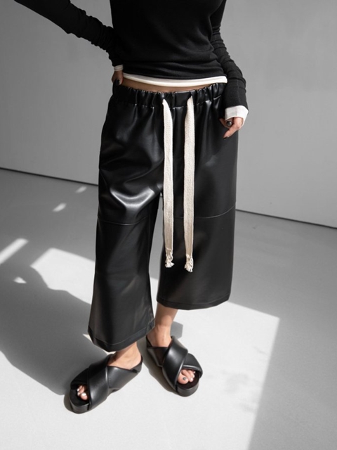 Drawstring Wide Culottes Trousers Drawstring Wide Culottes Trousers