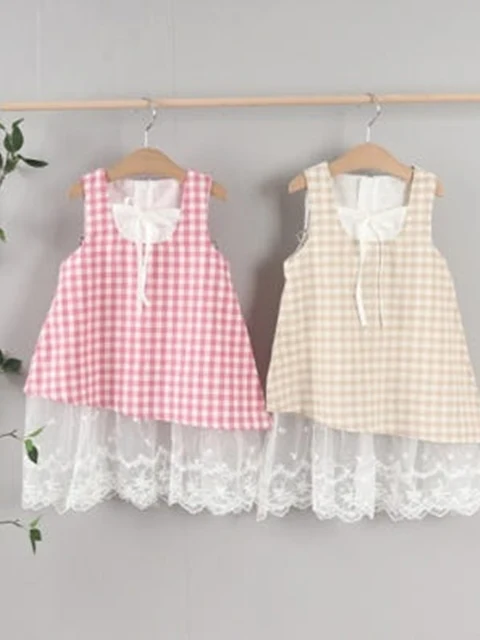 Lace Check Dress