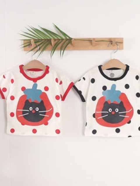Polka Dot Tomato Cat Tee