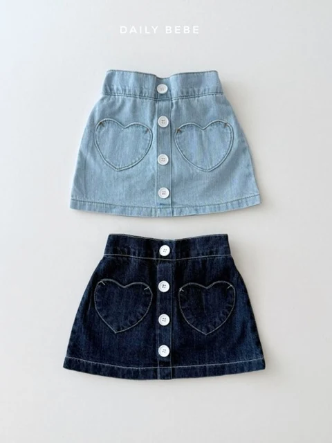 Heart Denim Skirt