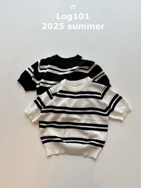 Stripe Short Sleeve Knit