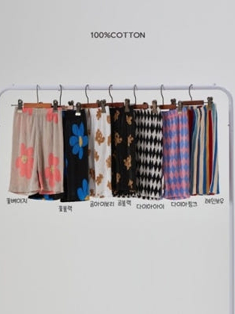 Printed Pleats Wide Pants Printed Pleats Wide Pants by 100 Cotton for Child - catalog view