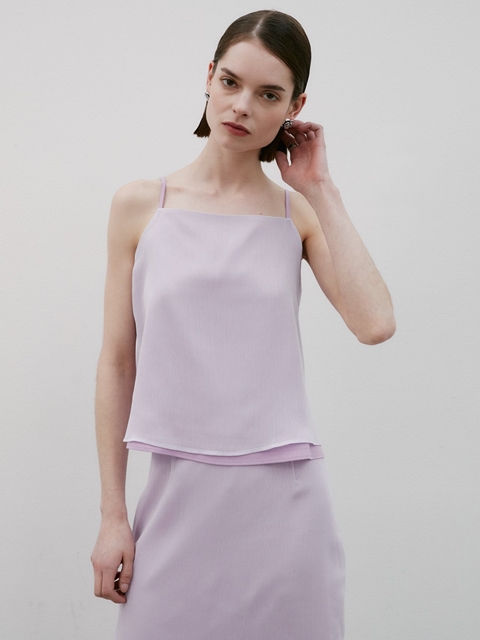 Pleats Double Sleeveless Top