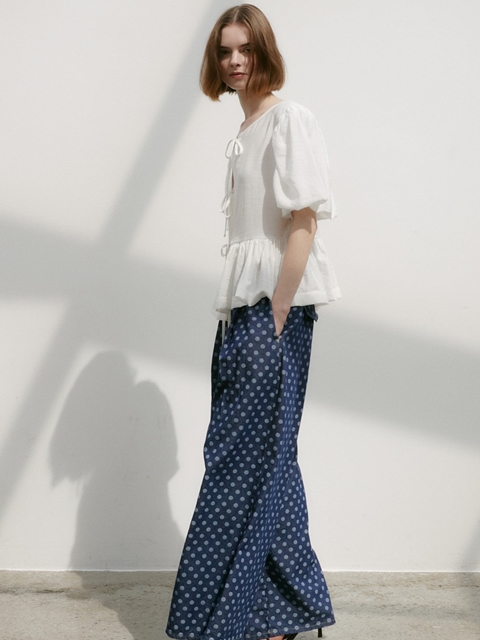 Dot Band Denim Pants