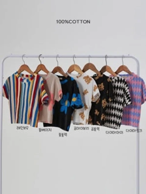 Printed Pleats Short Sleeve Tee Printed Pleats Short Sleeve Tee