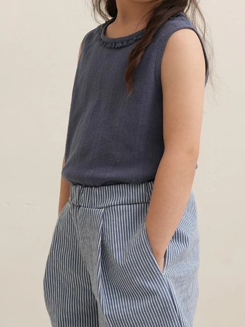 Jacquard Lace Frill Sleeveless Jacquard Lace Frill Sleeveless