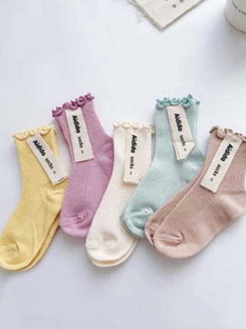Pastel Shirring Socks Set