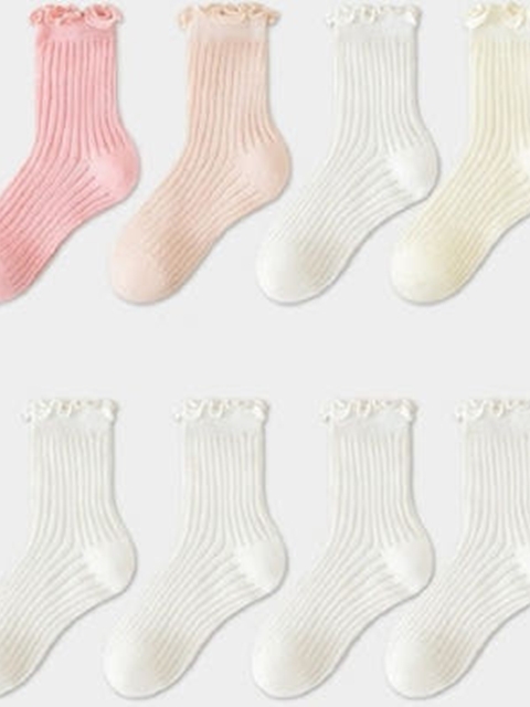 Summer Ribbed Shirring Socks Set