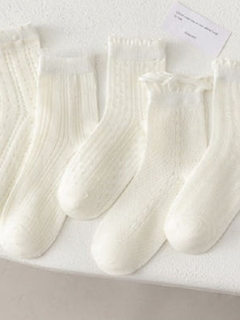 Summer Cream Socks Set