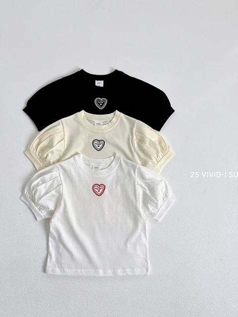 Heart Embroidery Puff Tee Heart Embroidery Puff Tee