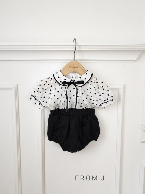 Heart Puff Sleeve Pintuck Suit (Boy)