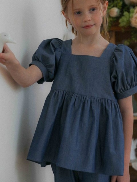 Denim Puff Blouse Denim Puff Blouse