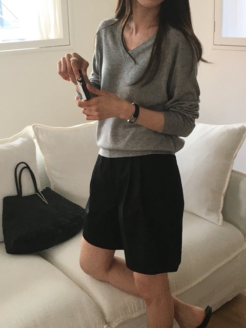 Cotton Twill Pintuck Shorts Cotton Twill Pintuck Shorts