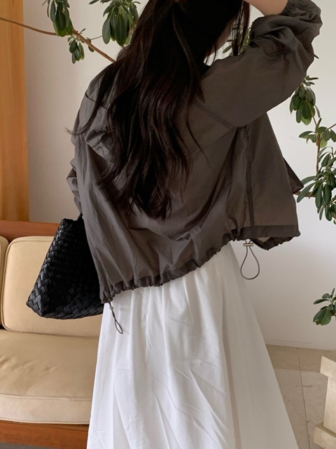 Shirring Crop Hood Jumper Shirring Crop Hood Jumper