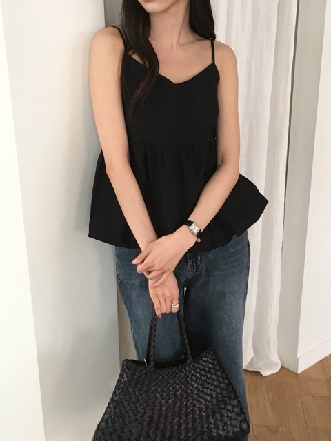 Shirring Balloon V-neck Top Shirring Balloon V-neck Top