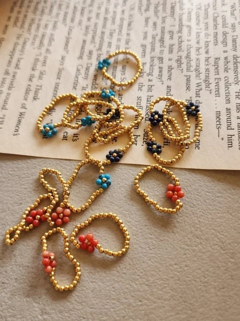 Flower Gold Ball Ring Flower Gold Ball Ring