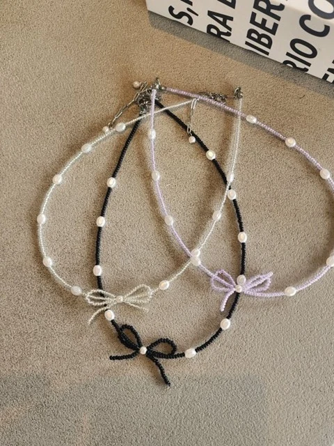 Surgical Steal Ribbon Beads Necklace Surgical Steal Ribbon Beads Necklace