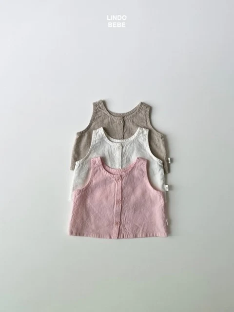 Bebe Button Linen Sleeveless