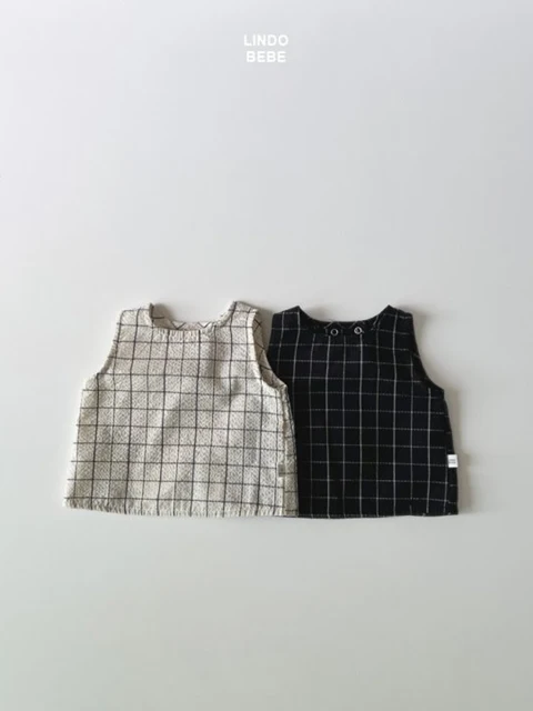 Bebe Modern Check Sleeveless Blouse Bebe Modern Check Sleeveless Blouse