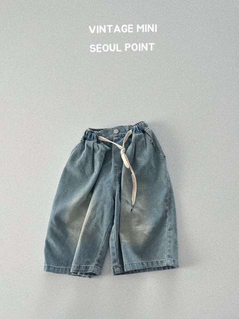 String Denim Shorts