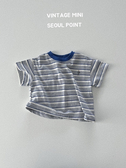 Baseball Print Stripe Tee