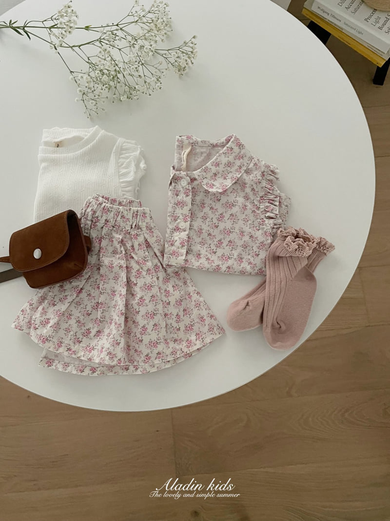 Aladin - Korean Children Fashion - #designkidswear - Flower Collar Blouse - 6
