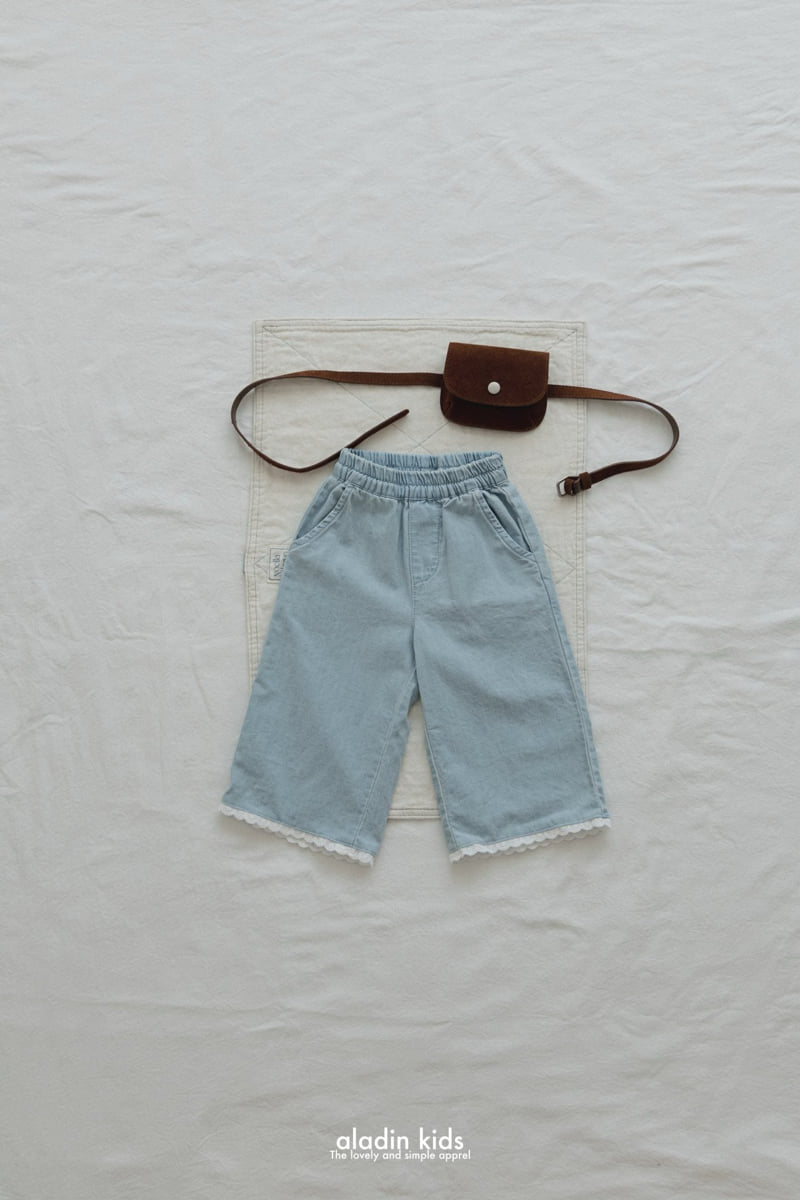 Aladin - Korean Children Fashion - #discoveringself - Linen Lace Denim Pants