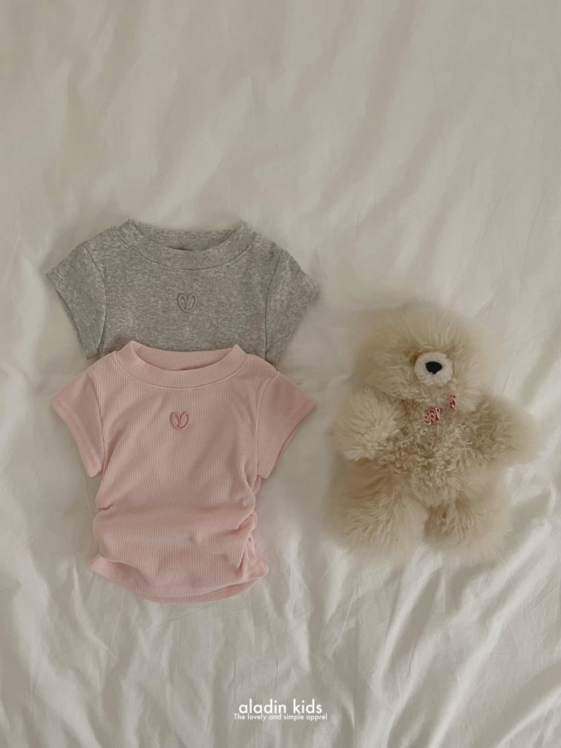 Aladin - Korean Children Fashion - #kidsshorts - Heart Shirring Tee