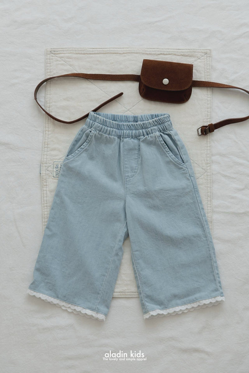 Aladin - Korean Children Fashion - #kidsshorts - Linen Lace Denim Pants - 3