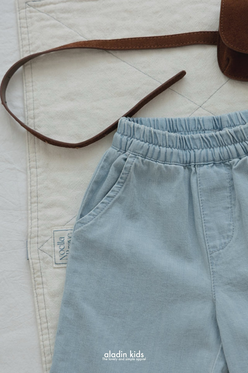 Aladin - Korean Children Fashion - #kidzfashiontrend - Linen Lace Denim Pants - 5