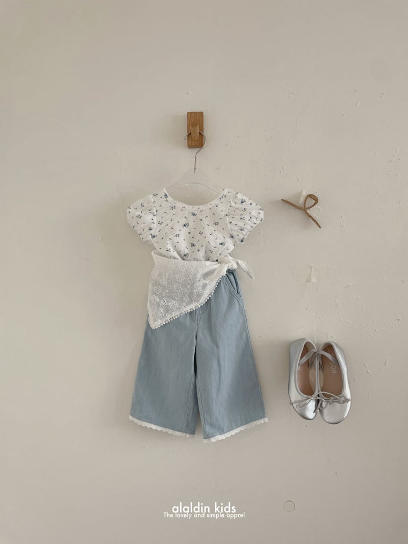 Aladin - Korean Children Fashion - #todddlerfashion - Linen Lace Denim Pants - 11