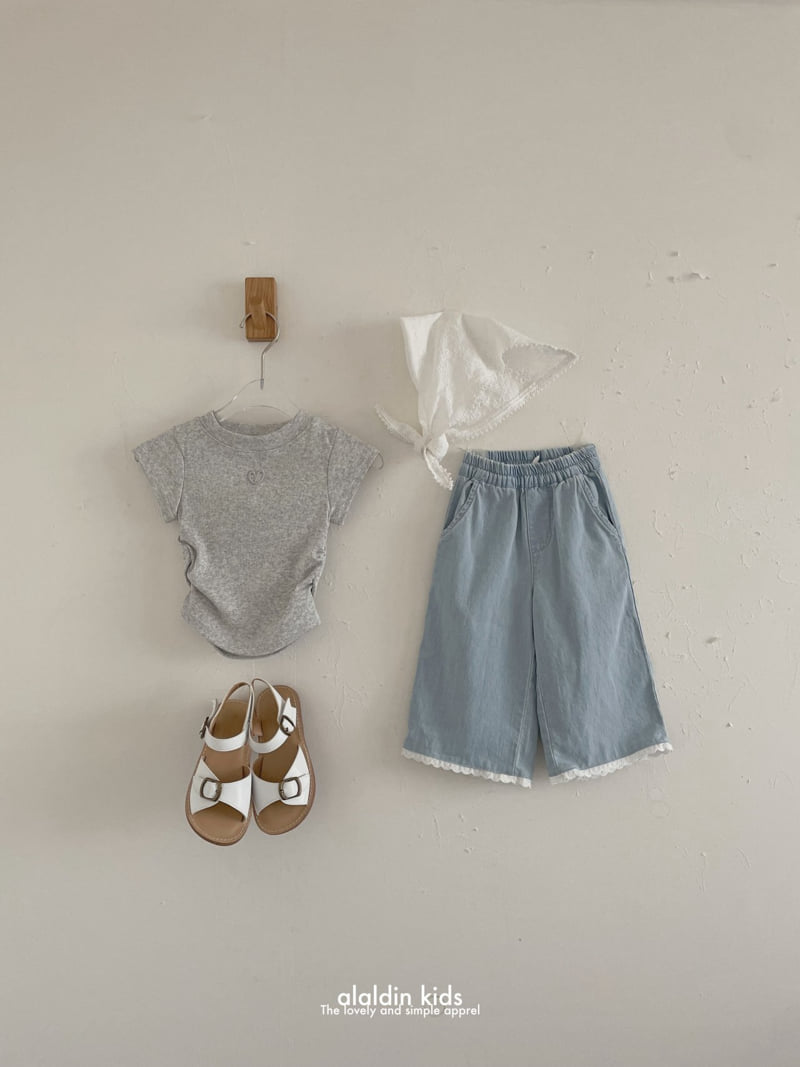 Aladin - Korean Children Fashion - #toddlerclothing - Linen Lace Denim Pants - 12