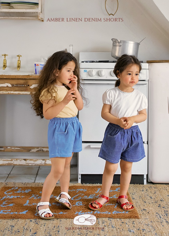 Amber - Korean Children Fashion - #childrensboutique - Linen Denim Shorts - 2