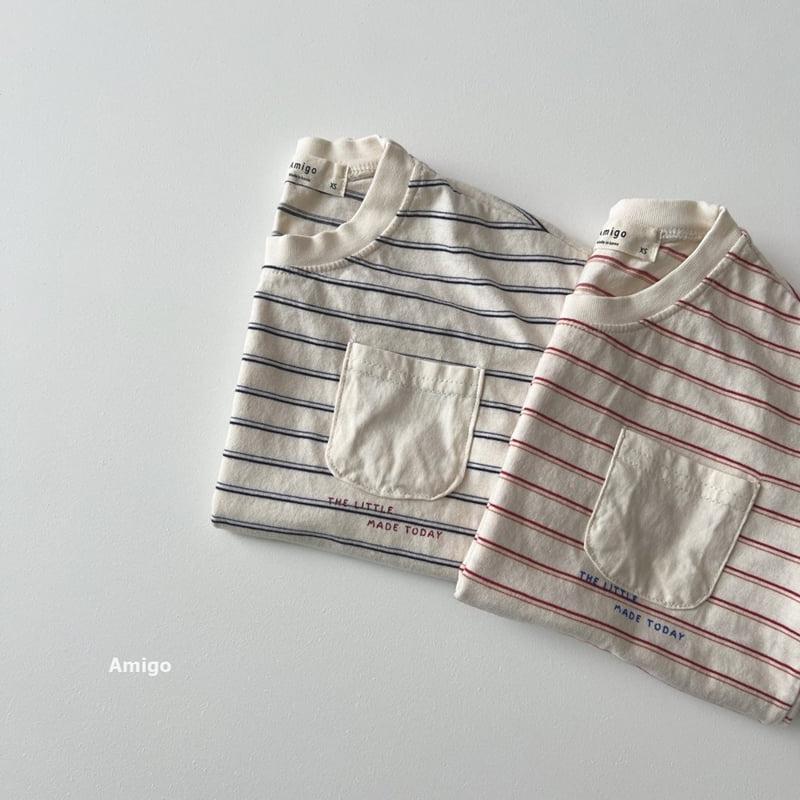 Amigo - Korean Children Fashion - #Kfashion4kids - Pocket Stripe Tee - 6