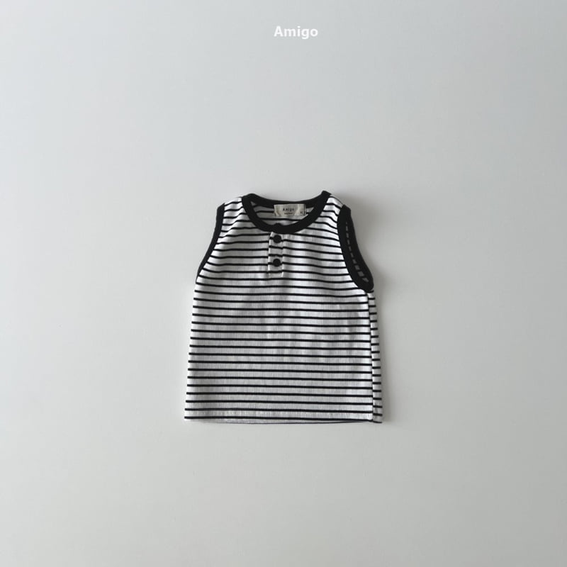 Amigo - Korean Children Fashion - #stylishchildhood - Lunch Stripe Sleeveless - 4