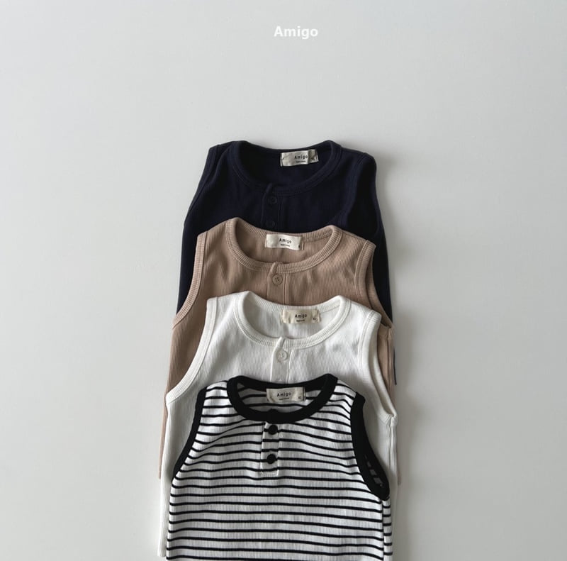 Amigo - Korean Children Fashion - #childrensboutique - Lunch Stripe Sleeveless - 5