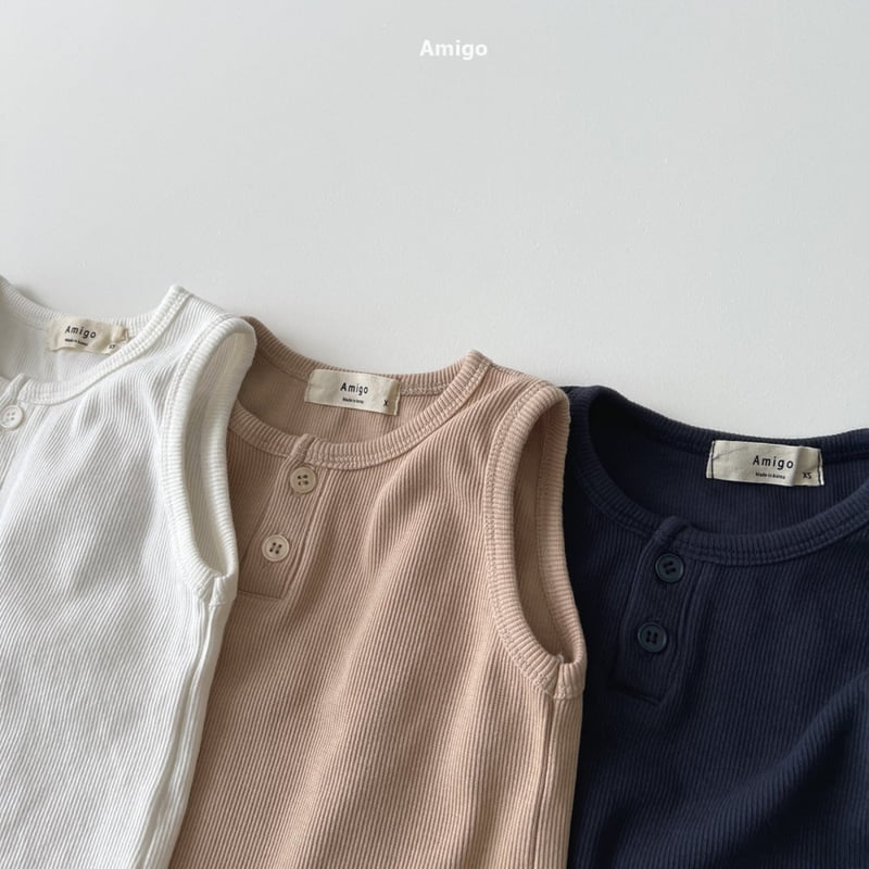 Amigo - Korean Children Fashion - #childrensboutique - Lunch Solid Sleeveless - 8