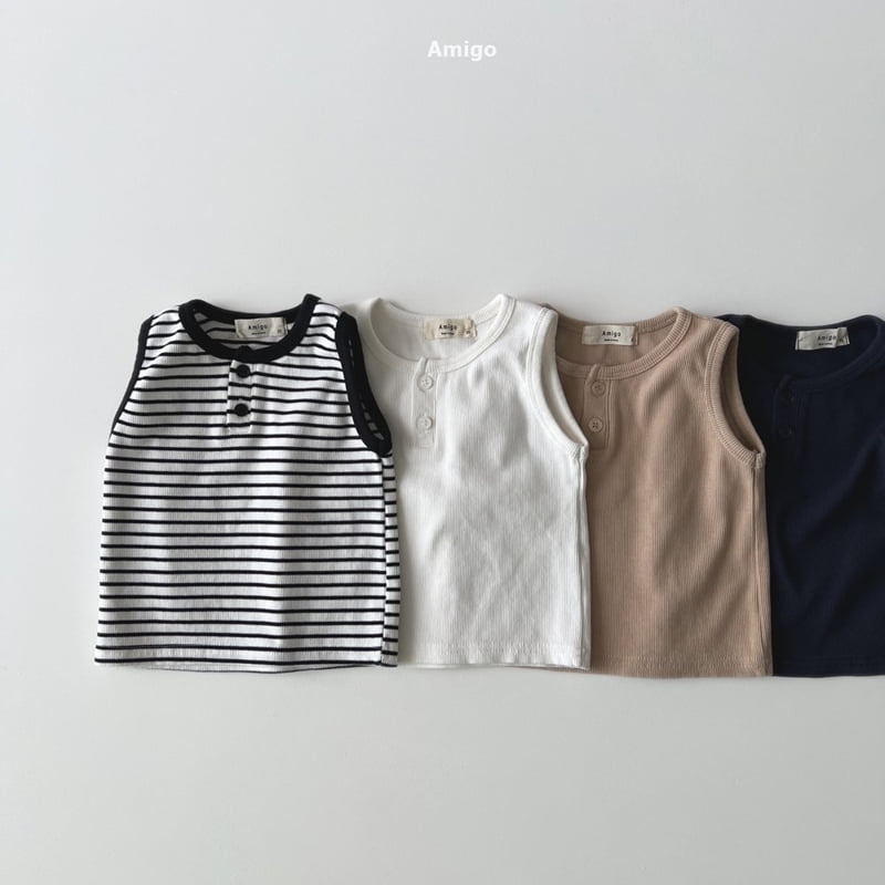 Amigo - Korean Children Fashion - #designkidswear - Lunch Stripe Sleeveless - 6