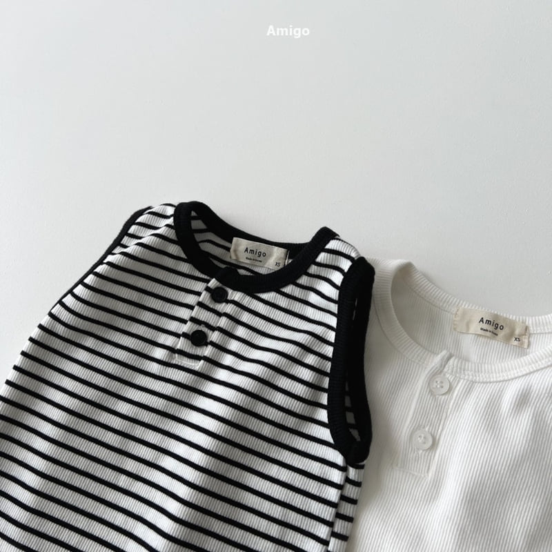 Amigo - Korean Children Fashion - #discoveringself - Lunch Stripe Sleeveless - 7