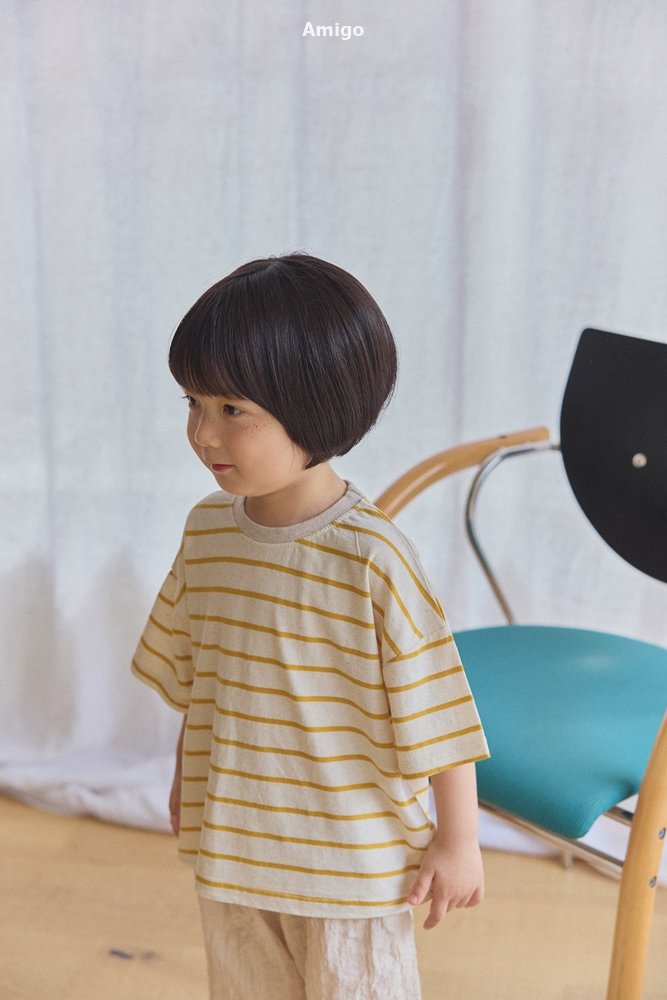 Amigo - Korean Children Fashion - #kidsshorts - Moomin Linen Stripe Tee - 11