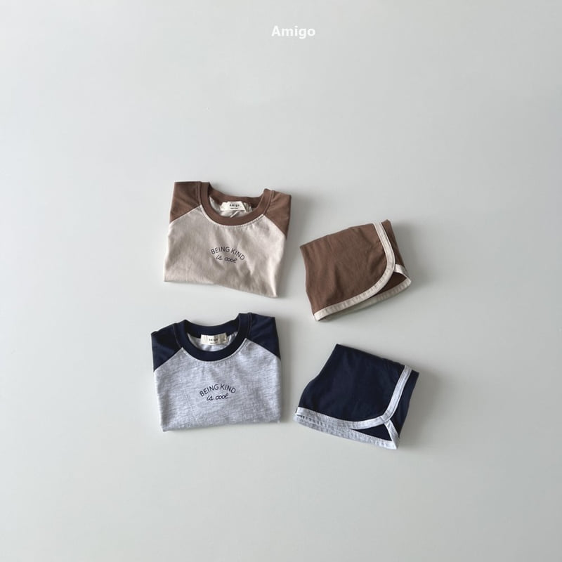 Amigo - Korean Children Fashion - #kidsshorts - Cool Raglan Set