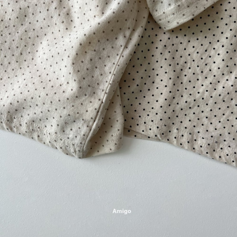 Amigo - Korean Children Fashion - #kidsshorts - Linen Dot Tee - 6
