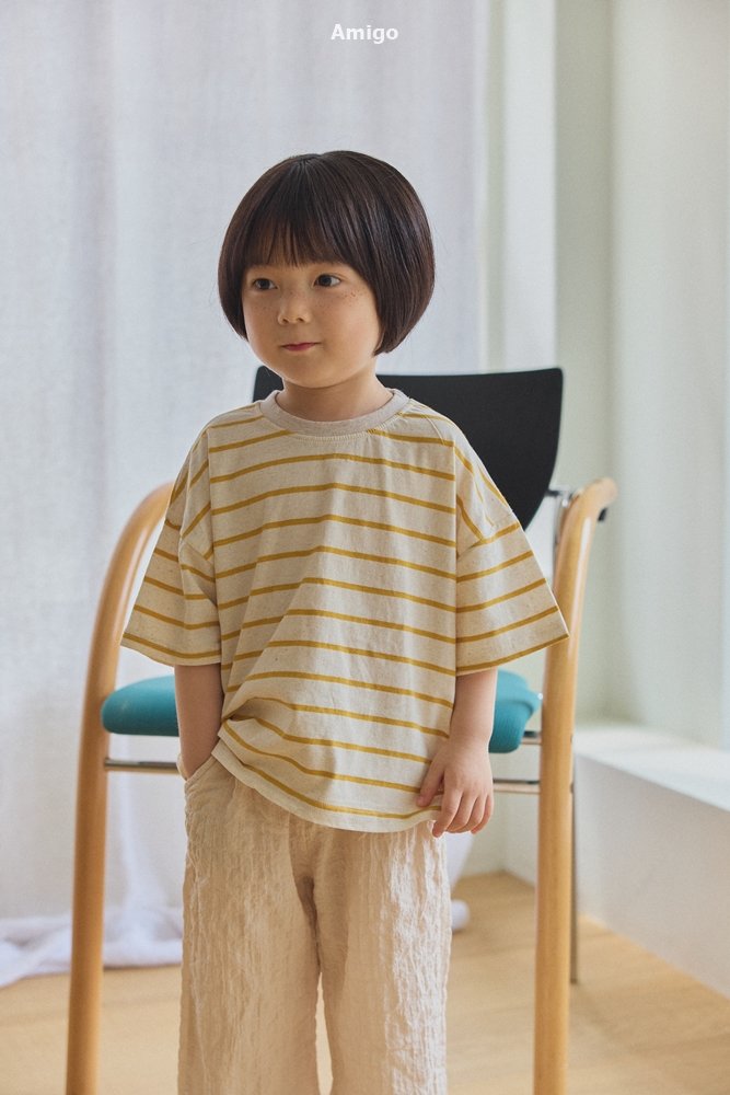 Amigo - Korean Children Fashion - #kidsstore - Moomin Linen Stripe Tee - 12