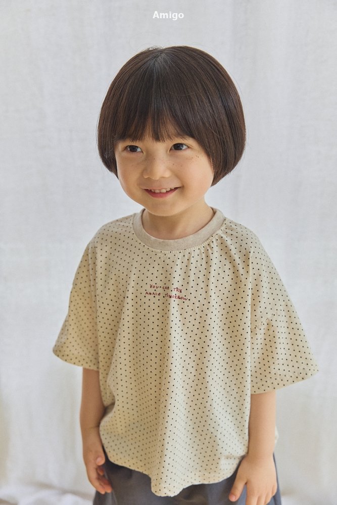 Amigo - Korean Children Fashion - #kidzfashiontrend - Linen Dot Tee - 8