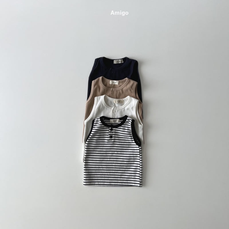 Amigo - Korean Children Fashion - #littlefashionista - Lunch Solid Sleeveless - 2