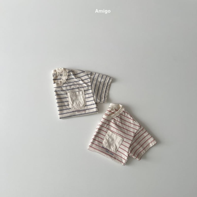 Amigo - Korean Children Fashion - #littlefashionista - Pocket Stripe Tee - 7