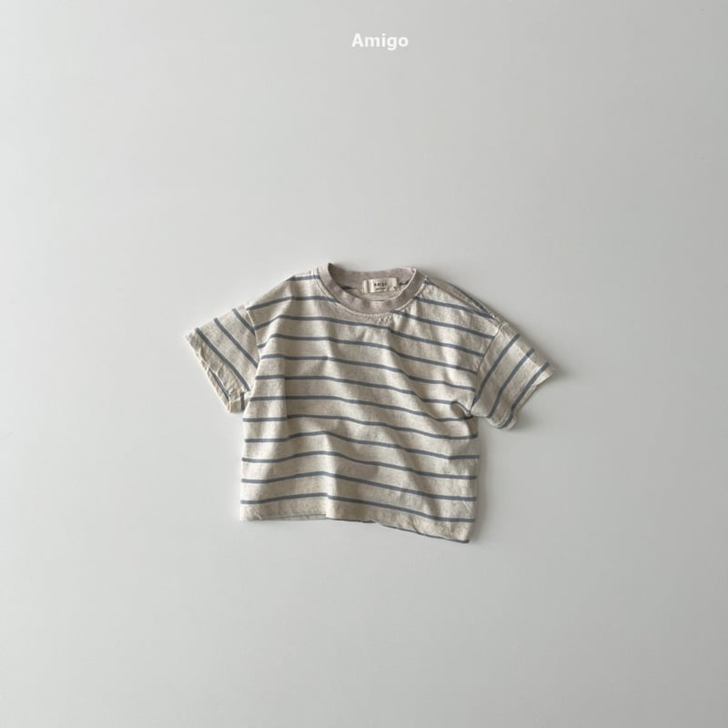 Amigo - Korean Children Fashion - #todddlerfashion - Moomin Linen Stripe Tee - 3