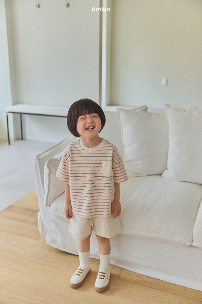 Amigo - Korean Children Fashion - #todddlerfashion - Pocket Stripe Tee - 11